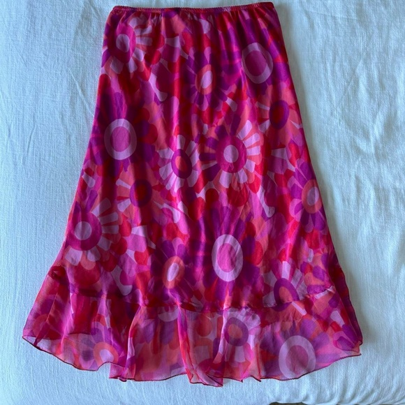 Vintage pink floral midi skirt - Picture 7 of 7